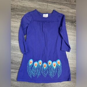 Hanna Andersson Girls 4 (100) Purple Peacock dress